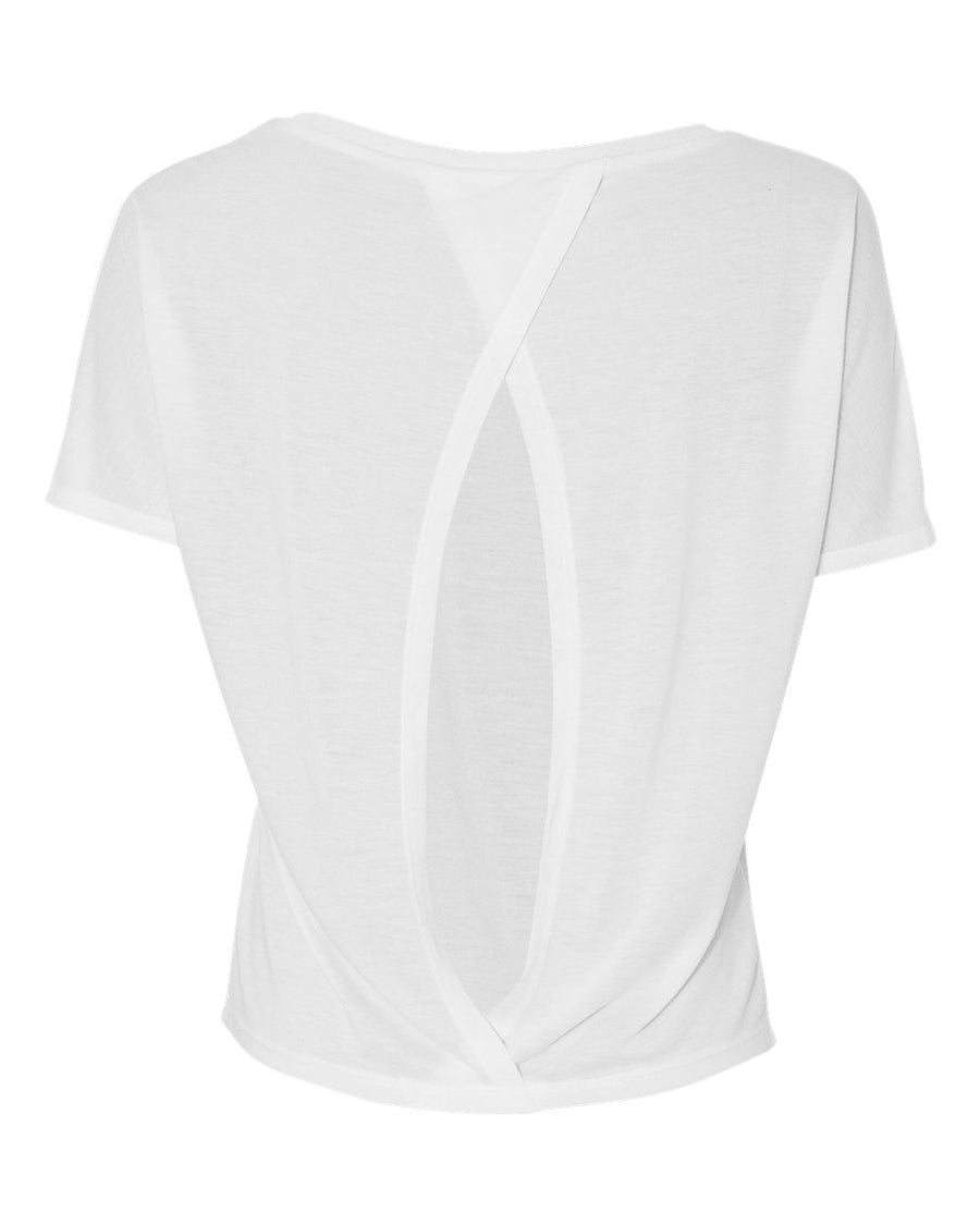 Women's Flowy Open Back Tee - White