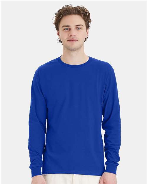 Hanes 5286 Deep Royal — on model front