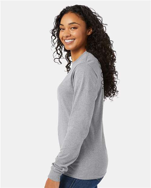 Hanes 5286 Light Steel — on model side