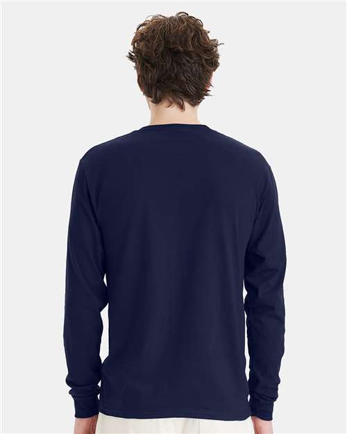 Hanes 5286 Navy — on model back