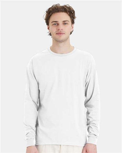 Hanes 5286 White — on model front