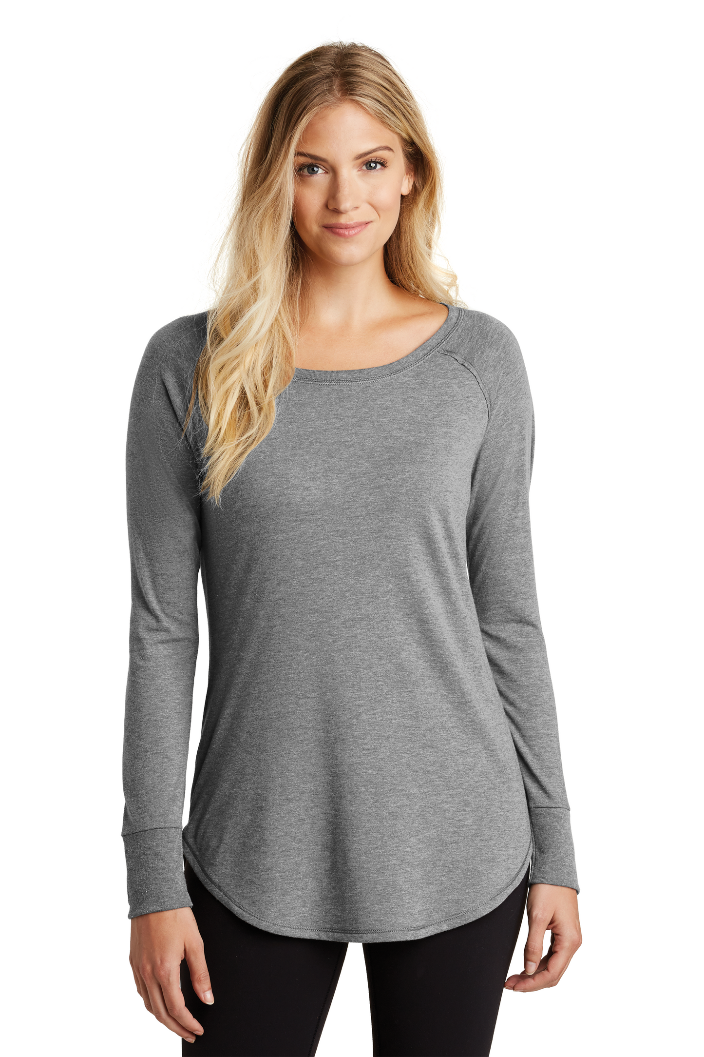 Women's Perfect Tri Long Sleeve Tunic Tee - Gray Frost