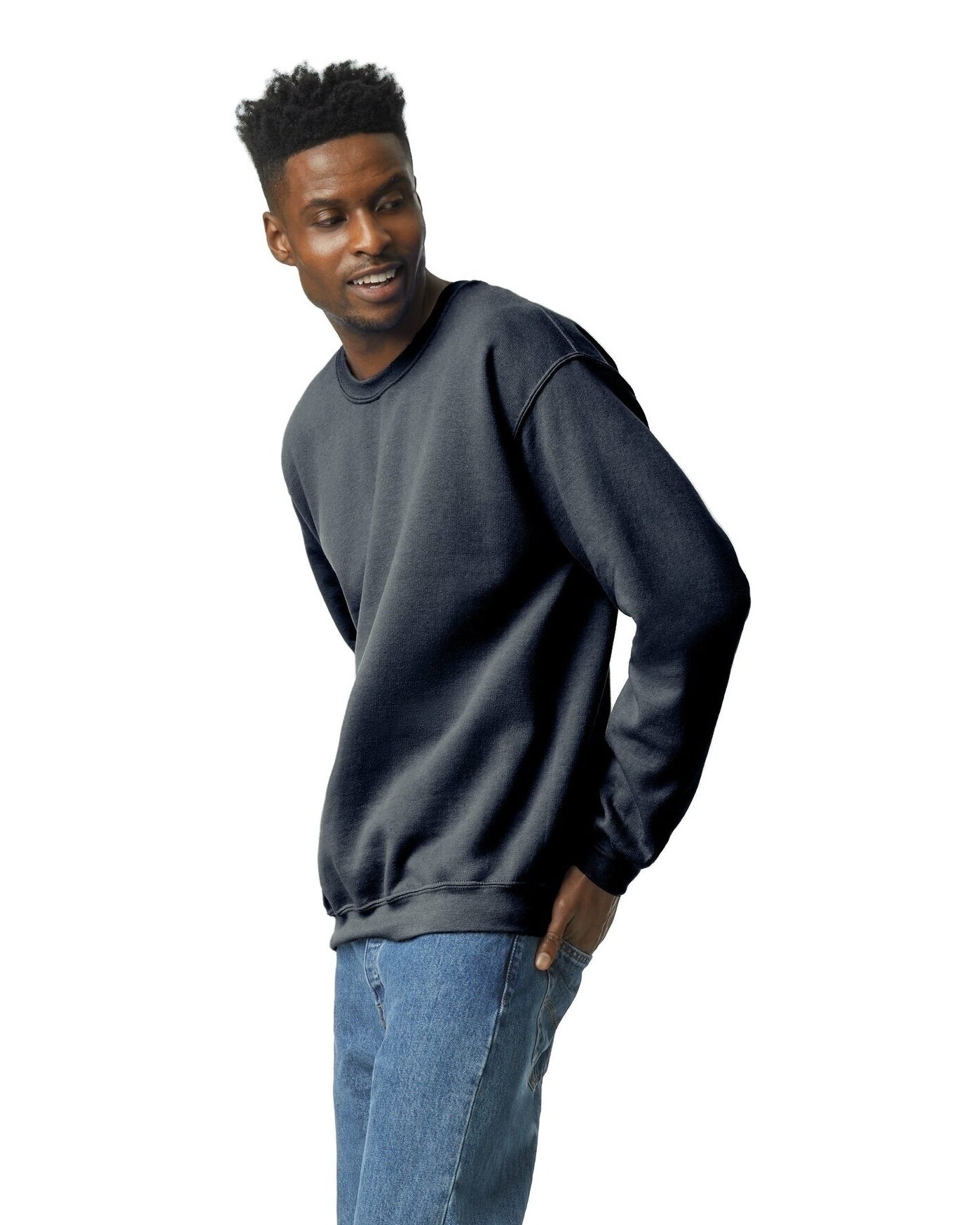 Unisex Heavy Blend���  50/50 Fleece Crew - Heather Sport Dark Navy