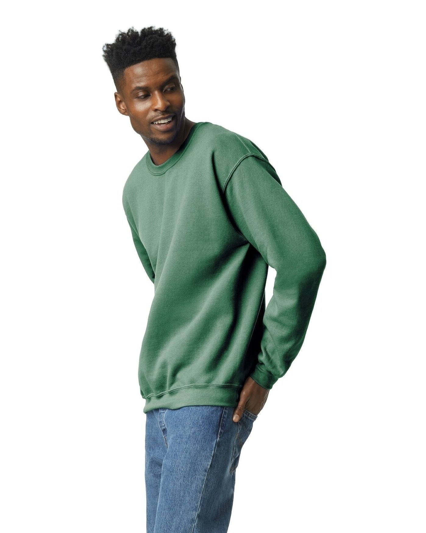 Unisex Heavy Blend���  50/50 Fleece Crew - Heather Sport Dark Green