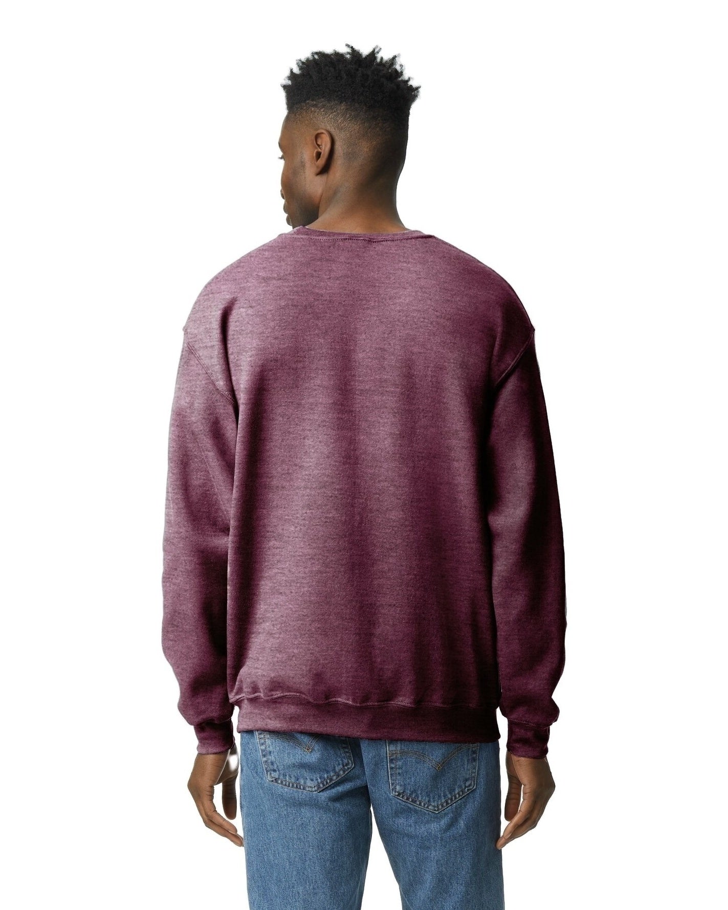 Unisex Heavy Blend���  50/50 Fleece Crew - Heather Sport Dark Maroon