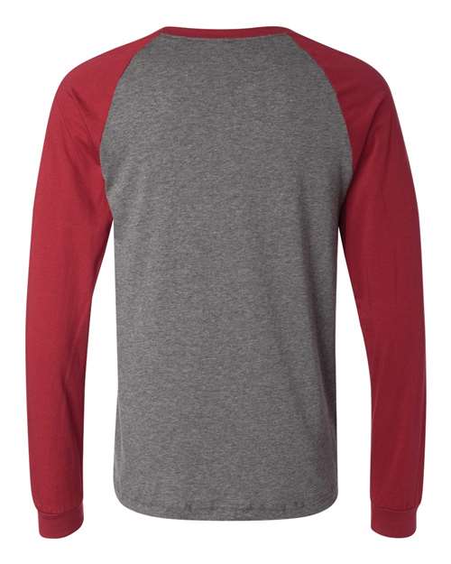 BELLA + CANVAS 3000 Deep Heather/ Cardinal — back