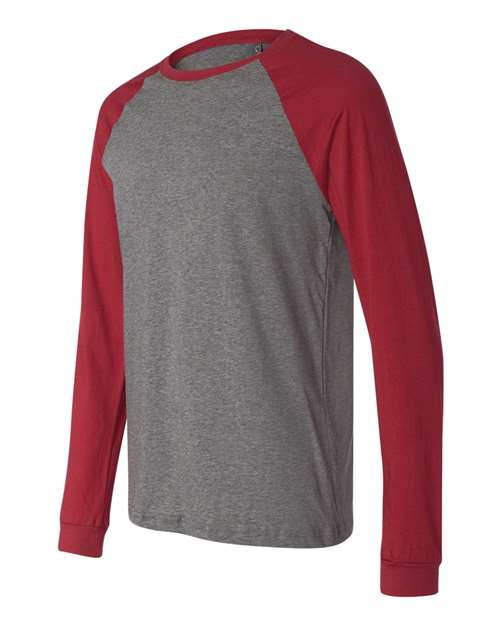 BELLA + CANVAS 3000 Deep Heather/ Cardinal — side