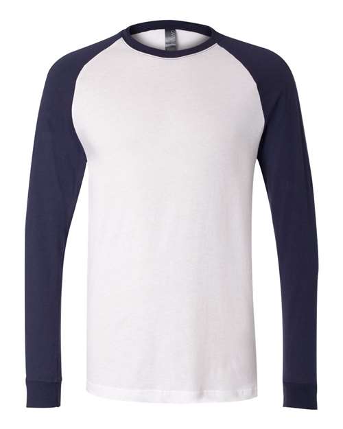 BELLA + CANVAS 3000 White/ Navy — front