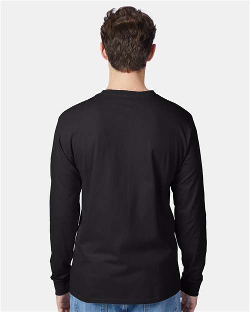Hanes 5596 Black — on model back