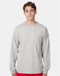 Hanes 5596 Light Steel — on model front