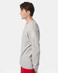 Hanes 5596 Light Steel — on model side