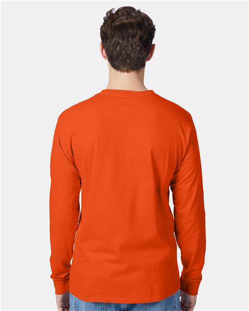 Hanes 5596 Orange — on model back