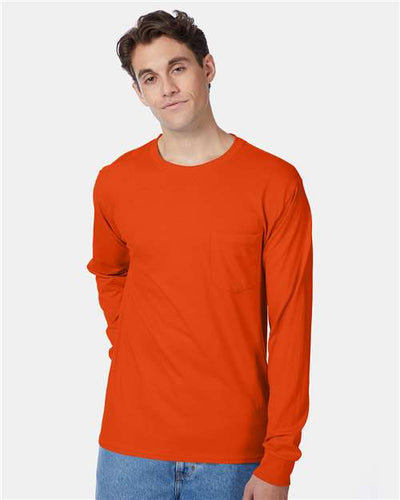 Hanes 5596 Orange — on model front