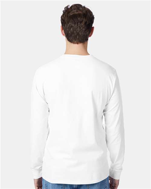 Hanes 5596 White — on model back