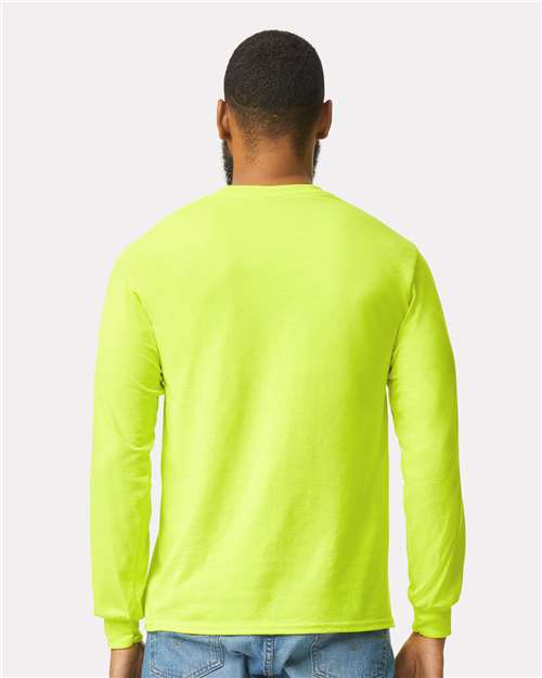 Gildan 2410 Safety Green — on model back