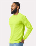 Gildan 2410 Safety Green — on model side