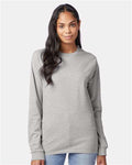 Hanes 5586 Light Steel — on model front