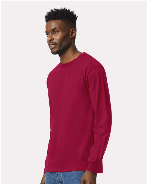 Gildan 2400 Cardinal Red — on model side