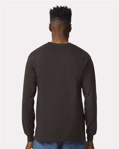 Gildan 2400 Dark Chocolate — on model back