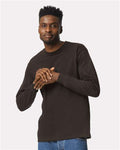 Gildan 2400 Dark Chocolate — on model front