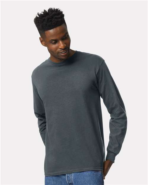 Gildan 2400 Dark Heather — on model front