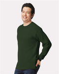 Gildan 2400 Forest Green — on model side