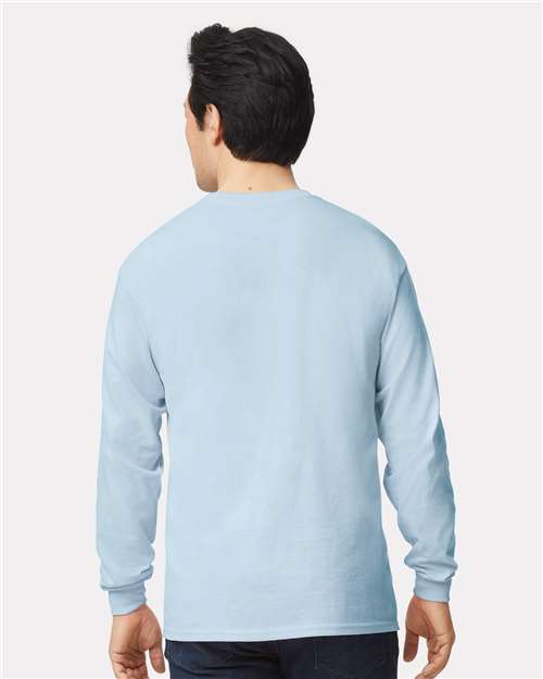 Gildan 2400 Light Blue — on model back