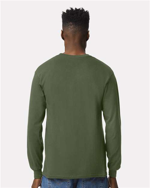 Gildan 2400 Military Green — on model back