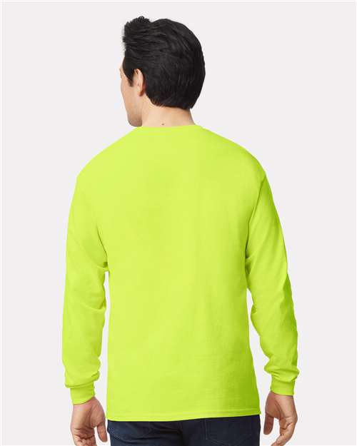 Gildan 2400 Safety Green — on model back