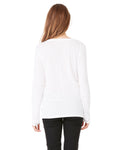 Women's Flowy Long-Sleeve V-Neck - White