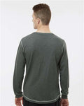 J. America 8238 Charcoal Heather/ Vintage White — on model back