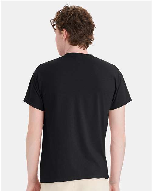 Hanes 5170 Black — on model back