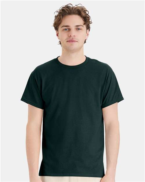 Hanes 5170 Deep Forest — on model front