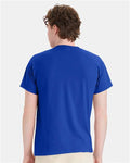 Hanes 5170 Deep Royal — on model back