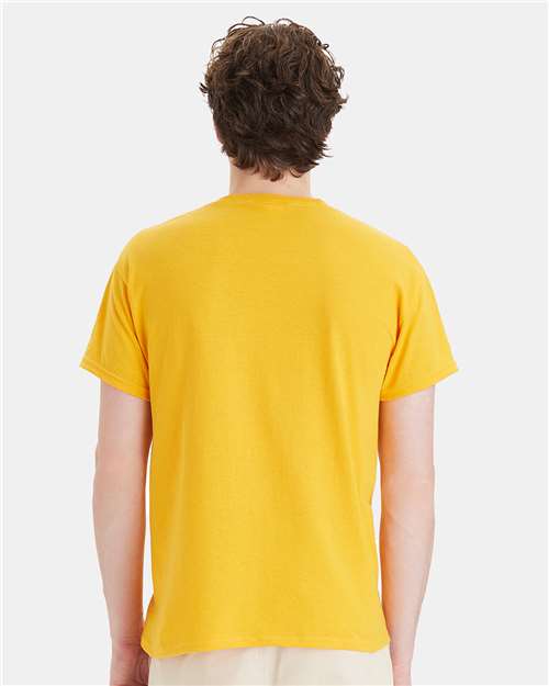 Hanes 5170 Gold — on model back