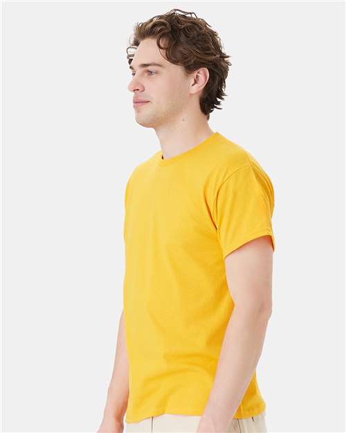 Hanes 5170 Gold — on model side