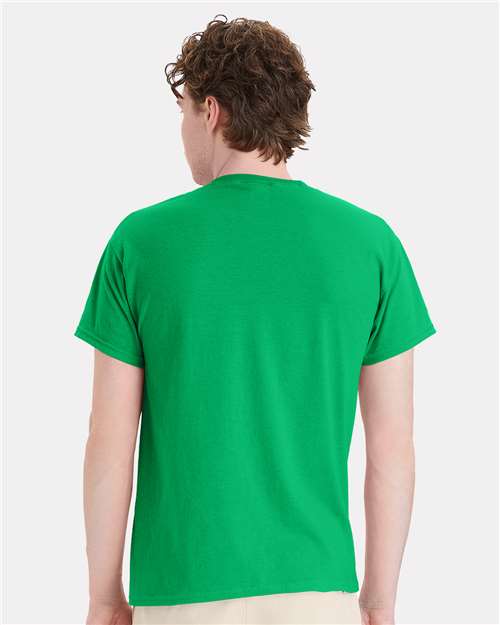 Hanes 5170 Kelly Green — on model back