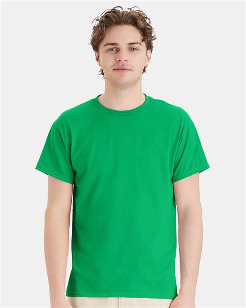 Hanes 5170 Kelly Green — on model front