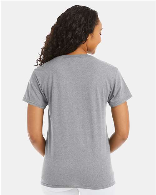 Hanes 5170 Light Steel — on model back