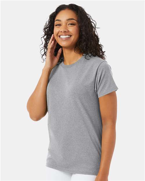 Hanes 5170 Light Steel — on model side