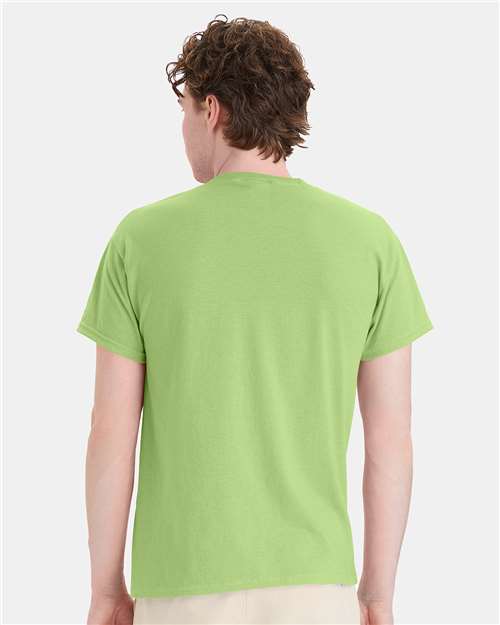 Hanes 5170 Lime — on model back