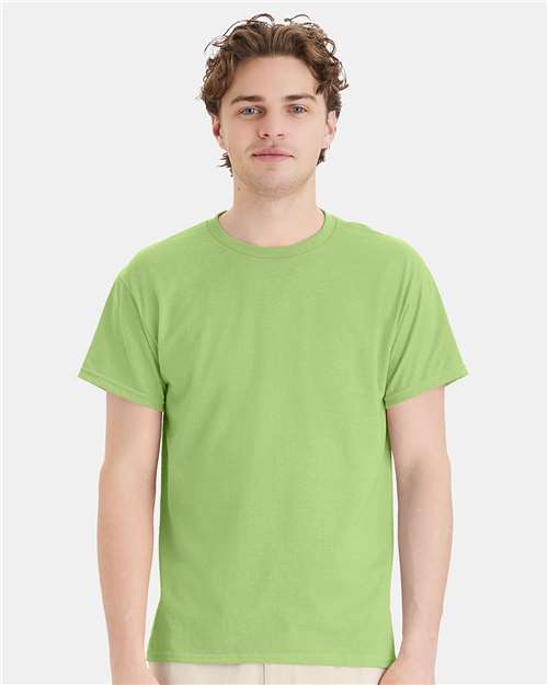 Hanes 5170 Lime — on model front