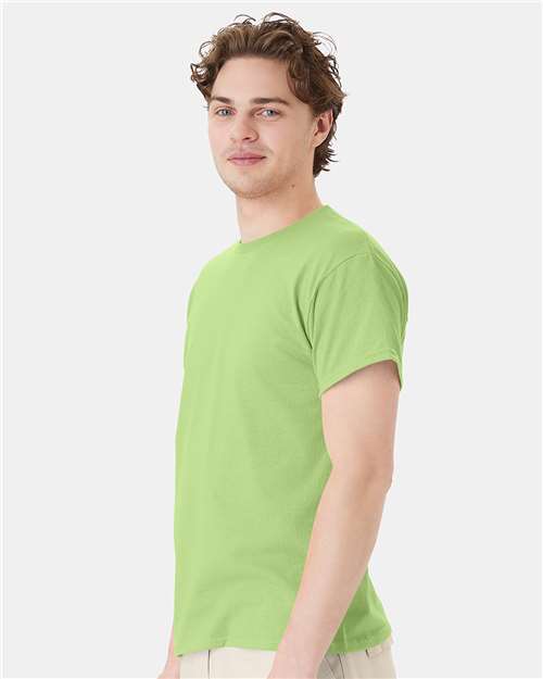 Hanes 5170 Lime — on model side