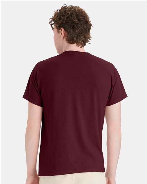 Hanes 5170 Maroon — on model back