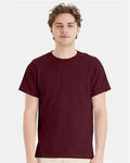 Hanes 5170 Maroon — on model front