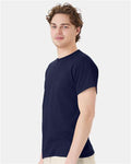 Hanes 5170 Navy — on model side