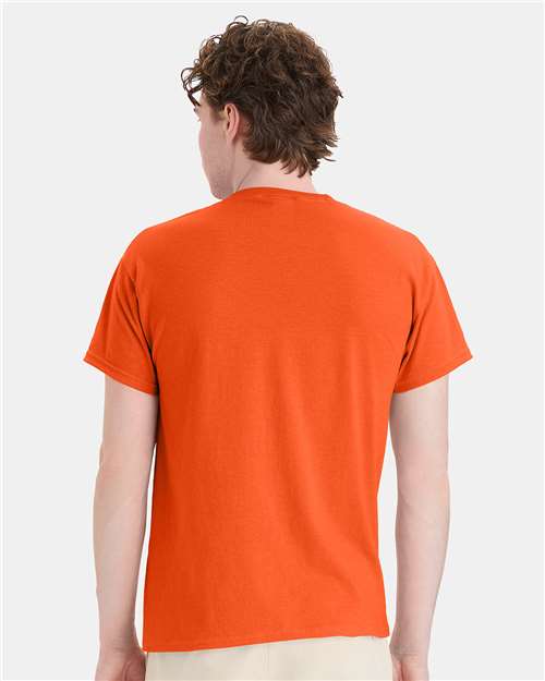 Hanes 5170 Orange — on model back