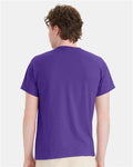 Hanes 5170 Purple — on model back