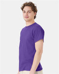 Hanes 5170 Purple — on model side
