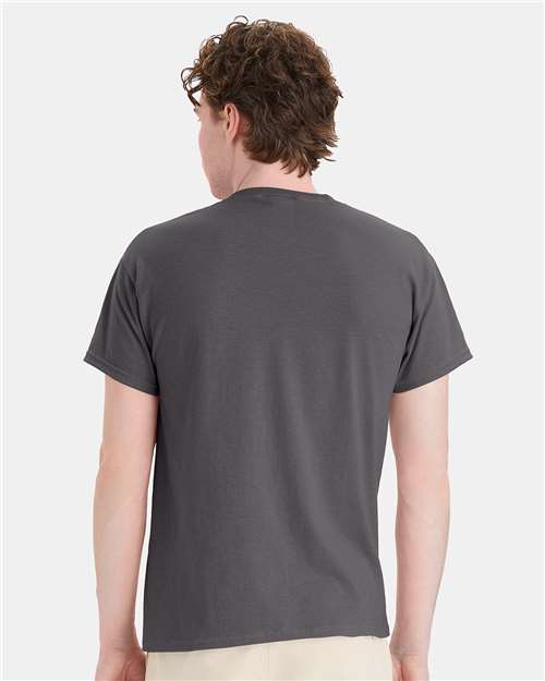 Hanes 5170 Smoke Grey — on model back